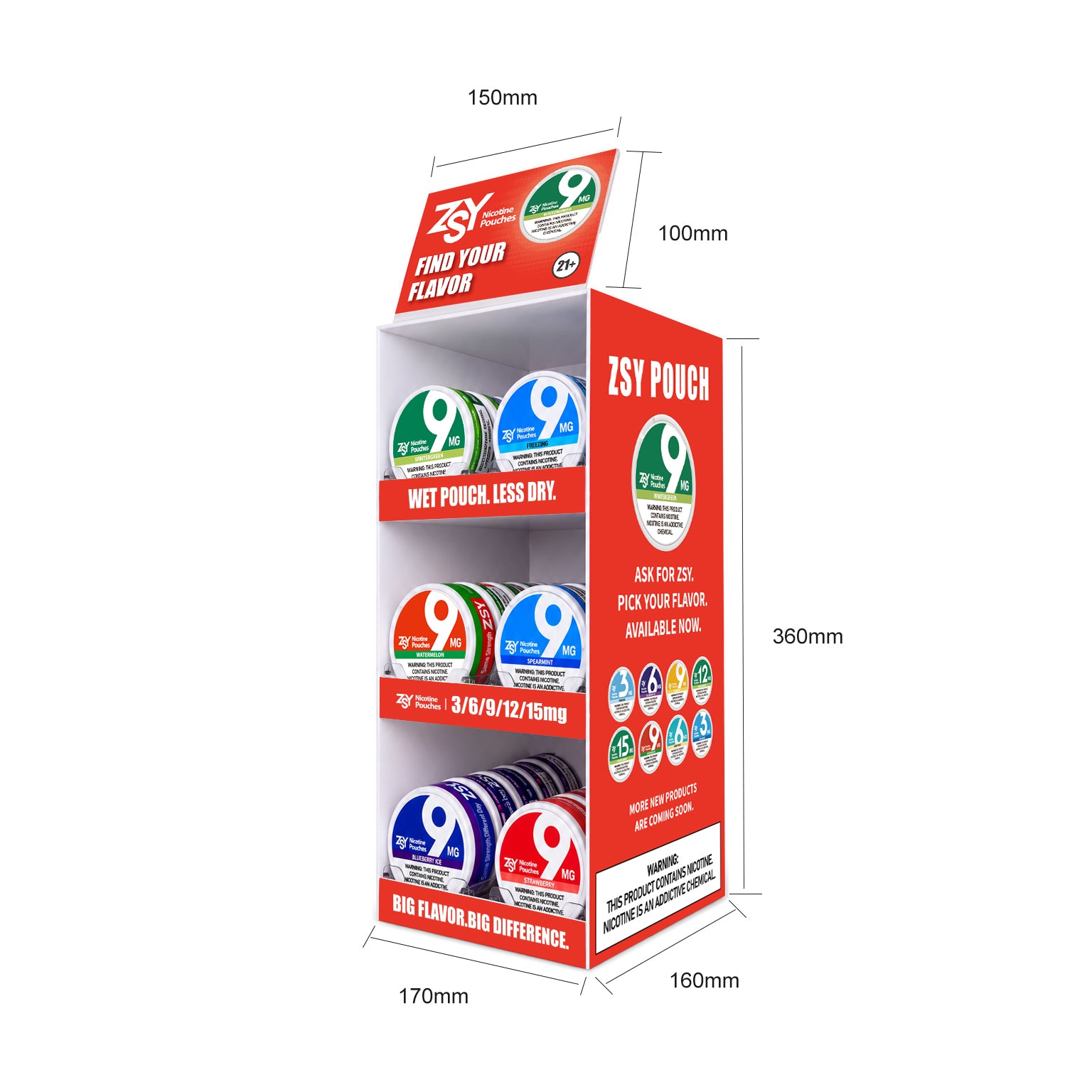 3-Tier Acrylic Counter Display Rack (120 can)